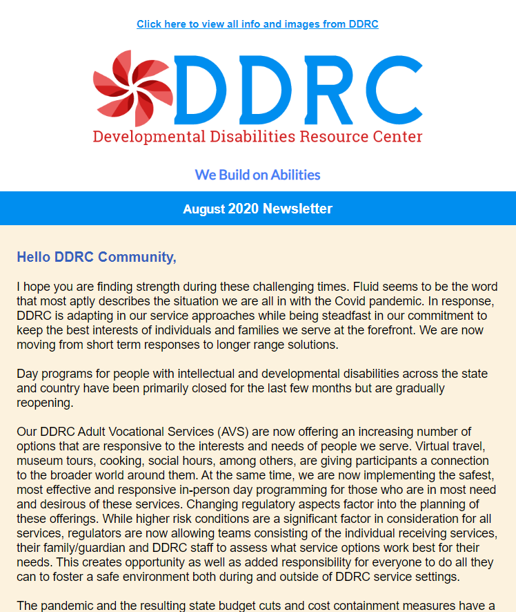 August 2020 DDRC Newsletter