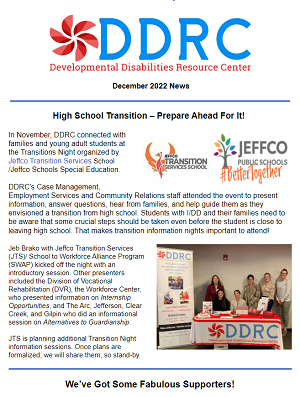 December 2022 DDRC Newsletter