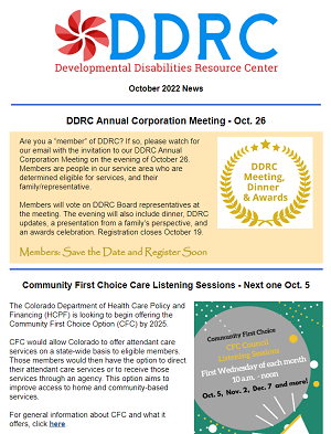 October 2022 DDRC Newsletter